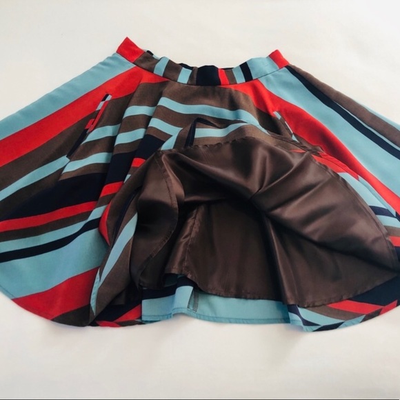 Hazel Striped Circle Mini Skirt - Picture 3 of 7